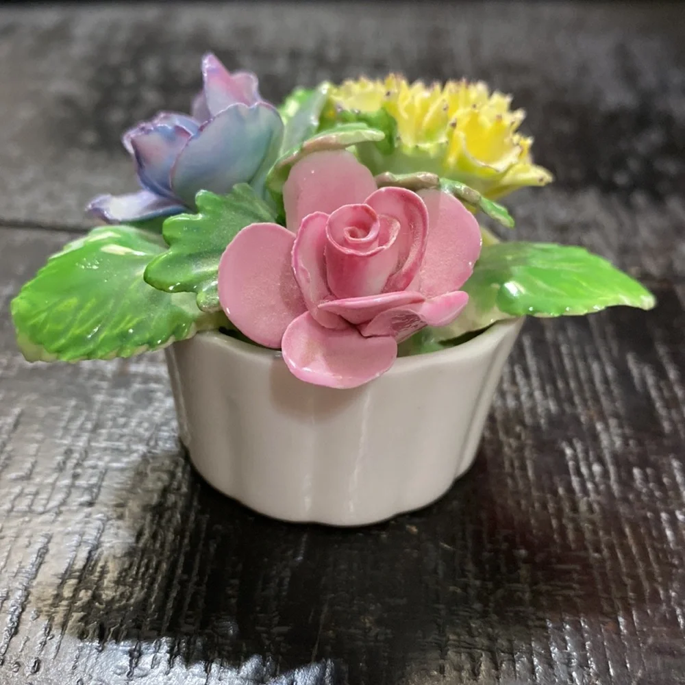 Hand-Painted Golden Crown E &R Porcelain Bone China Floral Planter!